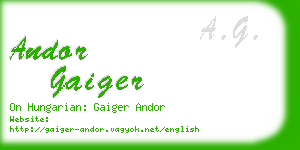 andor gaiger business card